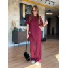 Kadın Kısa Kollu Bisiklet Yaka Asimetrik Viskon Iki Iplik Bluz Ve Pantolon Ikili Takım 163637 Kadın Kısa Kollu Bisiklet Yaka Asimetrik Viskon Iki Iplik Bluz Ve Pantolon Ikili Takım 163637