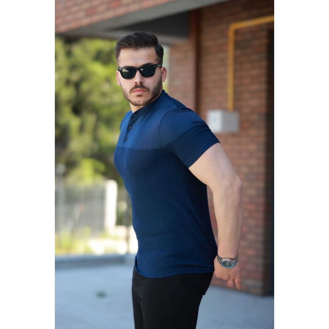 Erkek Hakim Yakalı Kısa Kollu Pamuklu T-shirt 161510 Erkek Hakim Yakalı Kısa Kollu Pamuklu T-shirt 161510