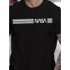 Erkek Kısa Kollu NASA Baskı Bisiklet Yaka T-shirt 158212