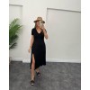 Kadın Kısa Kollu V Yaka Maxi Boy Elbise 124 Cm - 54824 Kadın Kısa Kollu V Yaka Maxi Boy Elbise 124 Cm - 54824