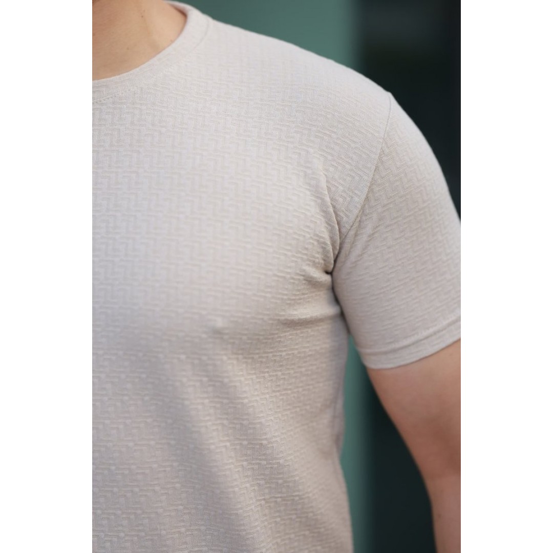 Erkek Kısa Kollu Zigzag Desenli T-shirt - 157300 Erkek Kısa Kollu Zigzag Desenli T-shirt - 157300