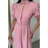 YAKA DÜĞME DETAYLI ELBİSE- Pembe 154392 YAKA DÜĞME DETAYLI ELBİSE- Pembe 154392
