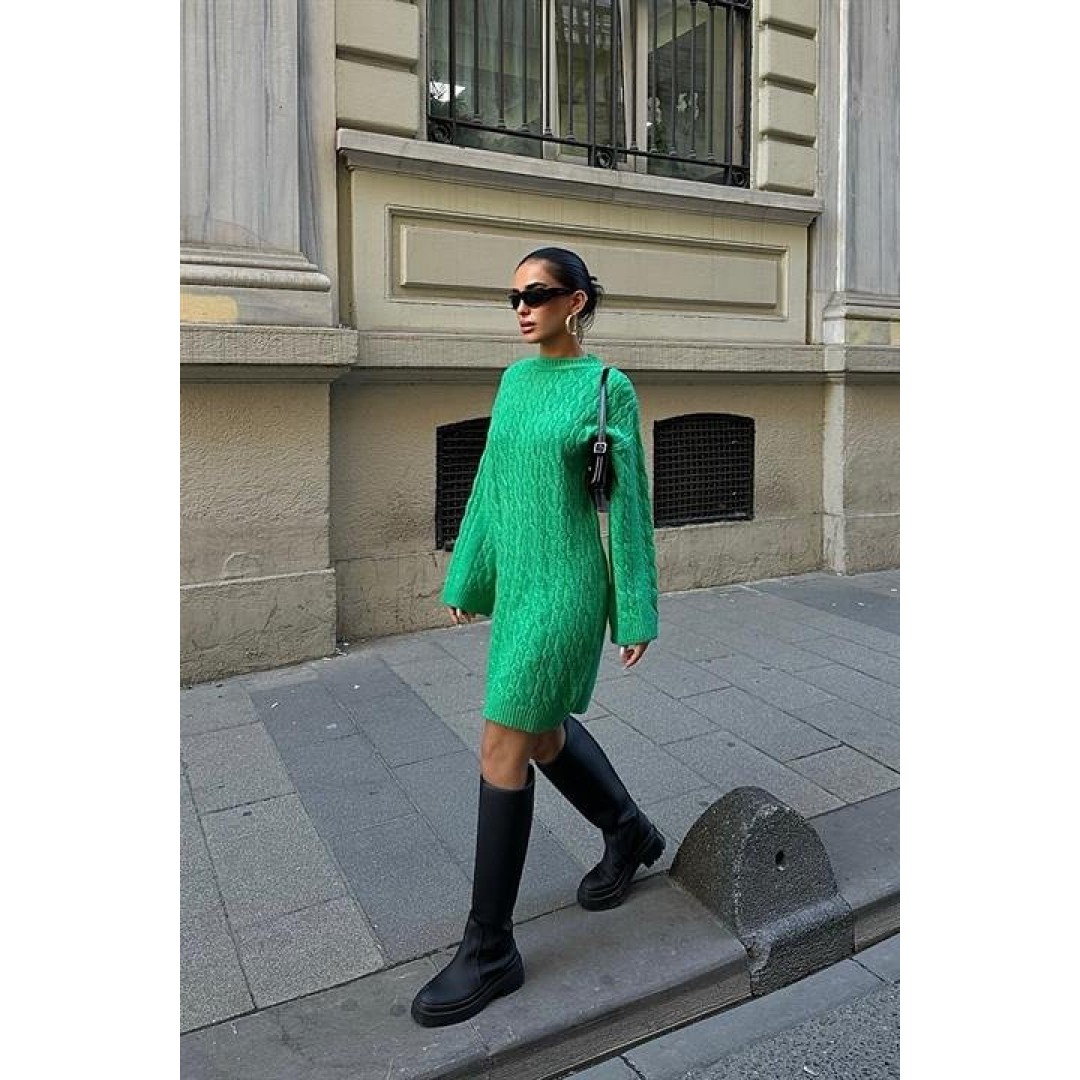 Melanie Örgü Desen Mini Elbise 2537-02 155761