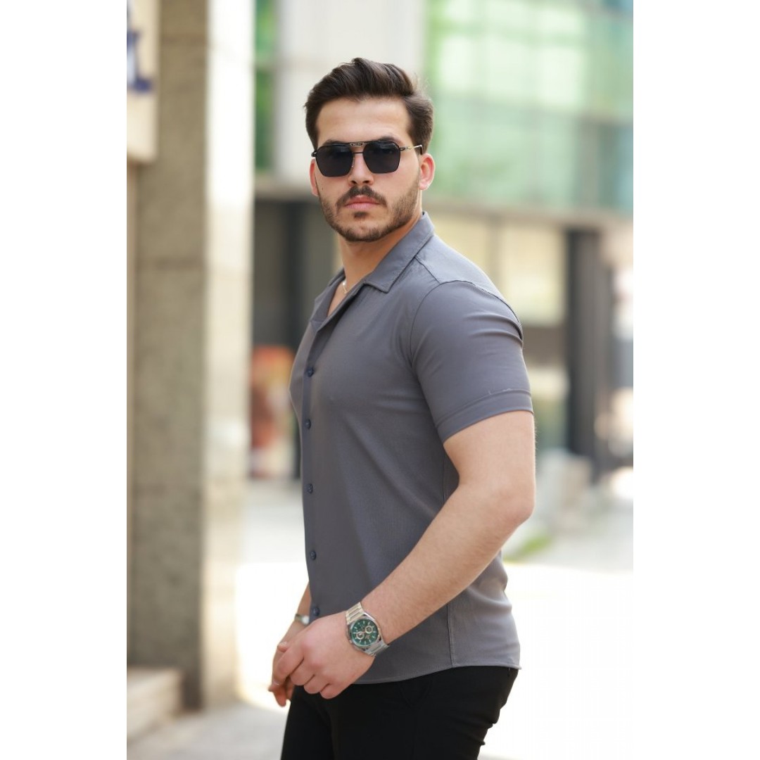 Erkek Apaj Yaka Kısa Kollu Gömlek 159197 Erkek Apaj Yaka Kısa Kollu Gömlek 159197