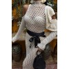 Saten Kuşaklı Ajurlu Triko Elbise 2847 - 158997 Saten Kuşaklı Ajurlu Triko Elbise 2847 - 158997