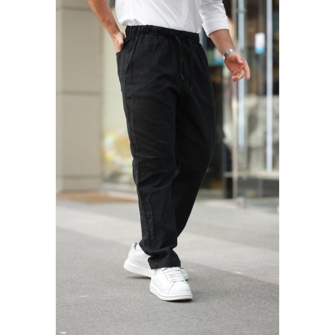 Erkek Beli Lastikli Keten Rahat Pantolon 162908 Erkek Beli Lastikli Keten Rahat Pantolon 162908