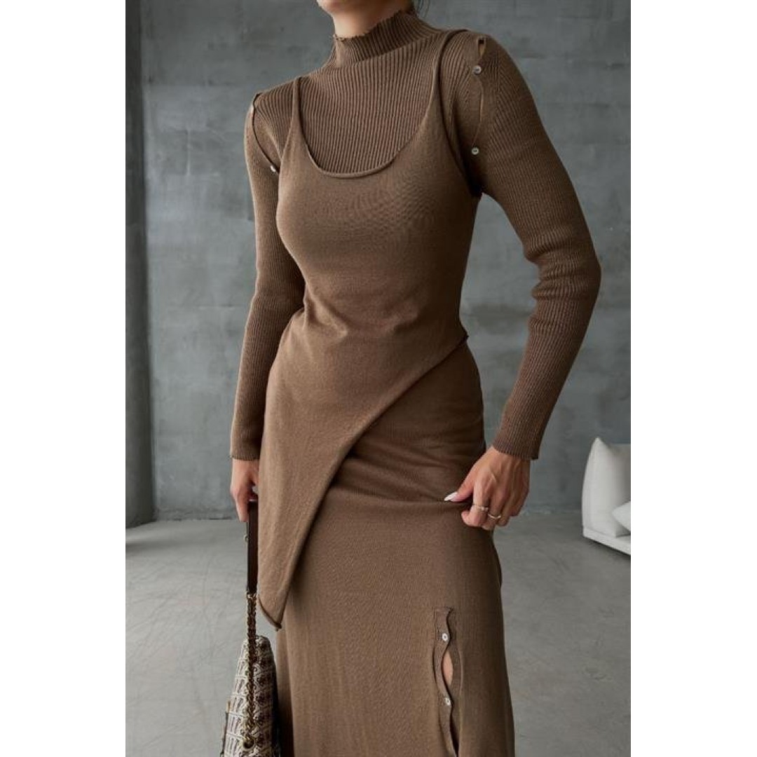 Dasha Düğme Detaylı Midi Takım9475-23 155726 Dasha Düğme Detaylı Midi Takım9475-23 155726