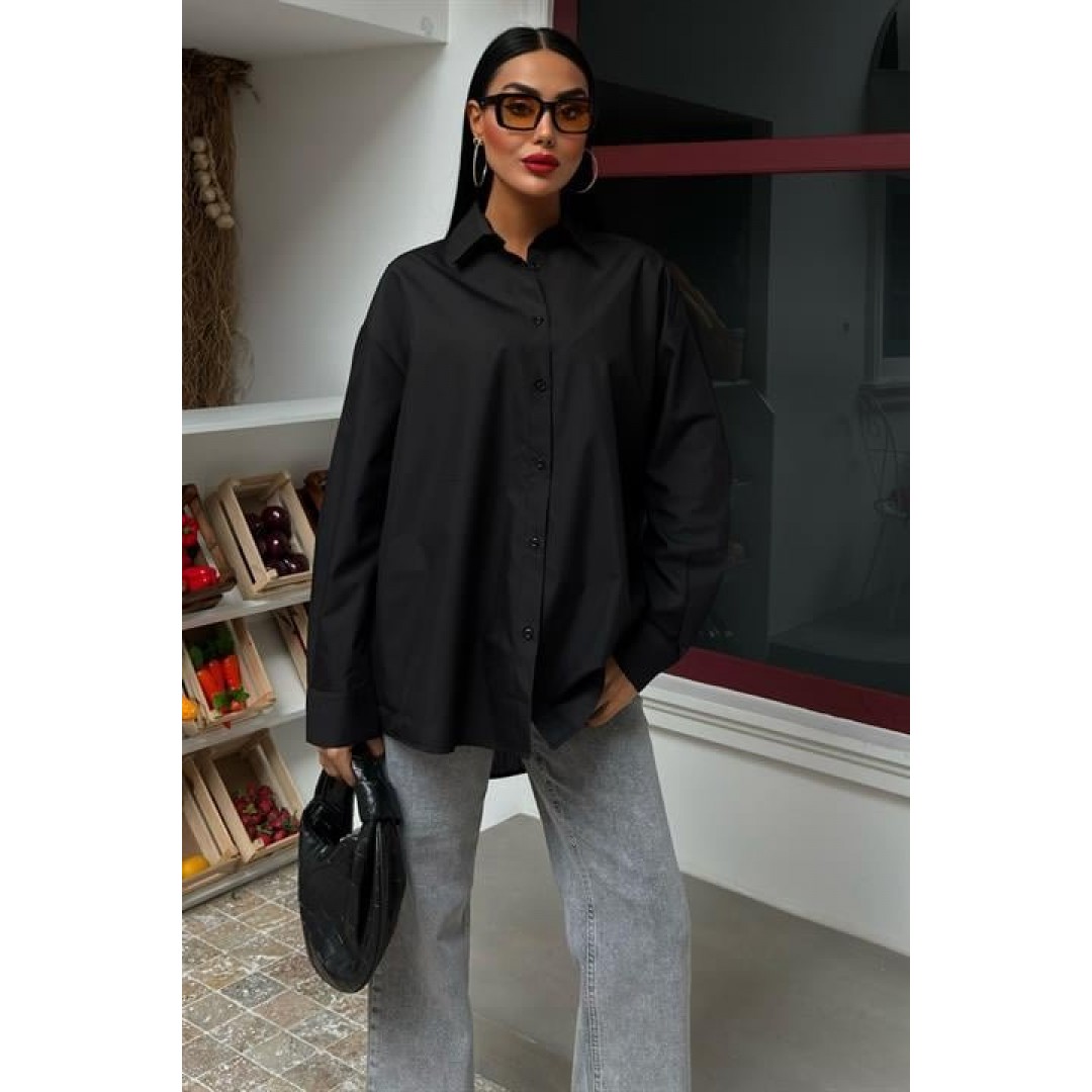 Klasik Oversize Poplin Gömlek 3421 158454