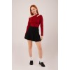 Omuz Dekolte Detaylı Bordo Bluz 147549 Omuz Dekolte Detaylı Bordo Bluz 147549
