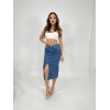 6478 DENİM MIDI SLIT SKIRT-MAVİ - 143156 6478 DENİM MIDI SLIT SKIRT-MAVİ - 143156