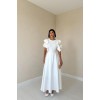 Beyaz Kolları Volanlı Kemerli Elbise - 153675 Beyaz Kolları Volanlı Kemerli Elbise - 153675