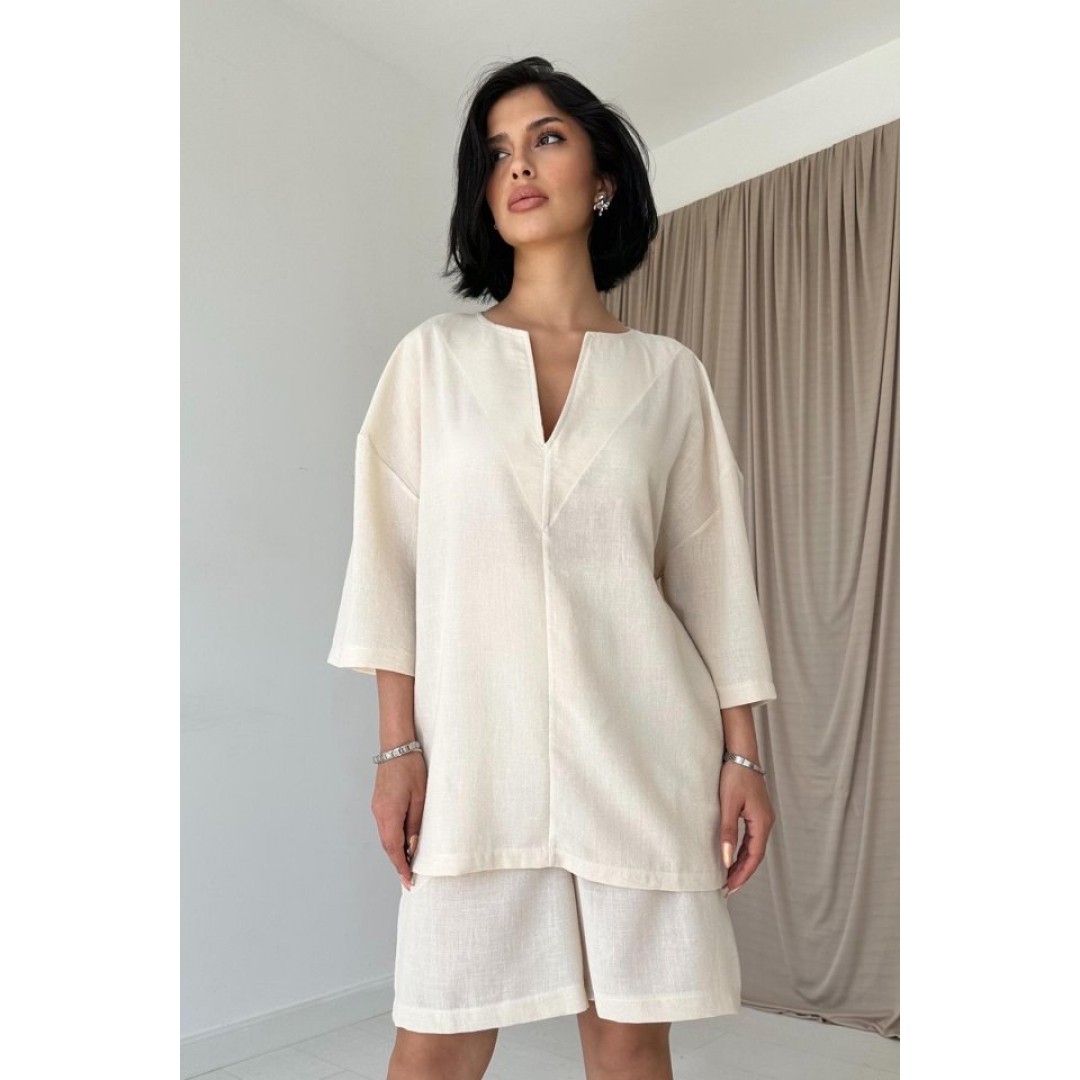 Bej Şort Ve Üst Takım - 150834 Bej Şort Ve Üst Takım - 150834