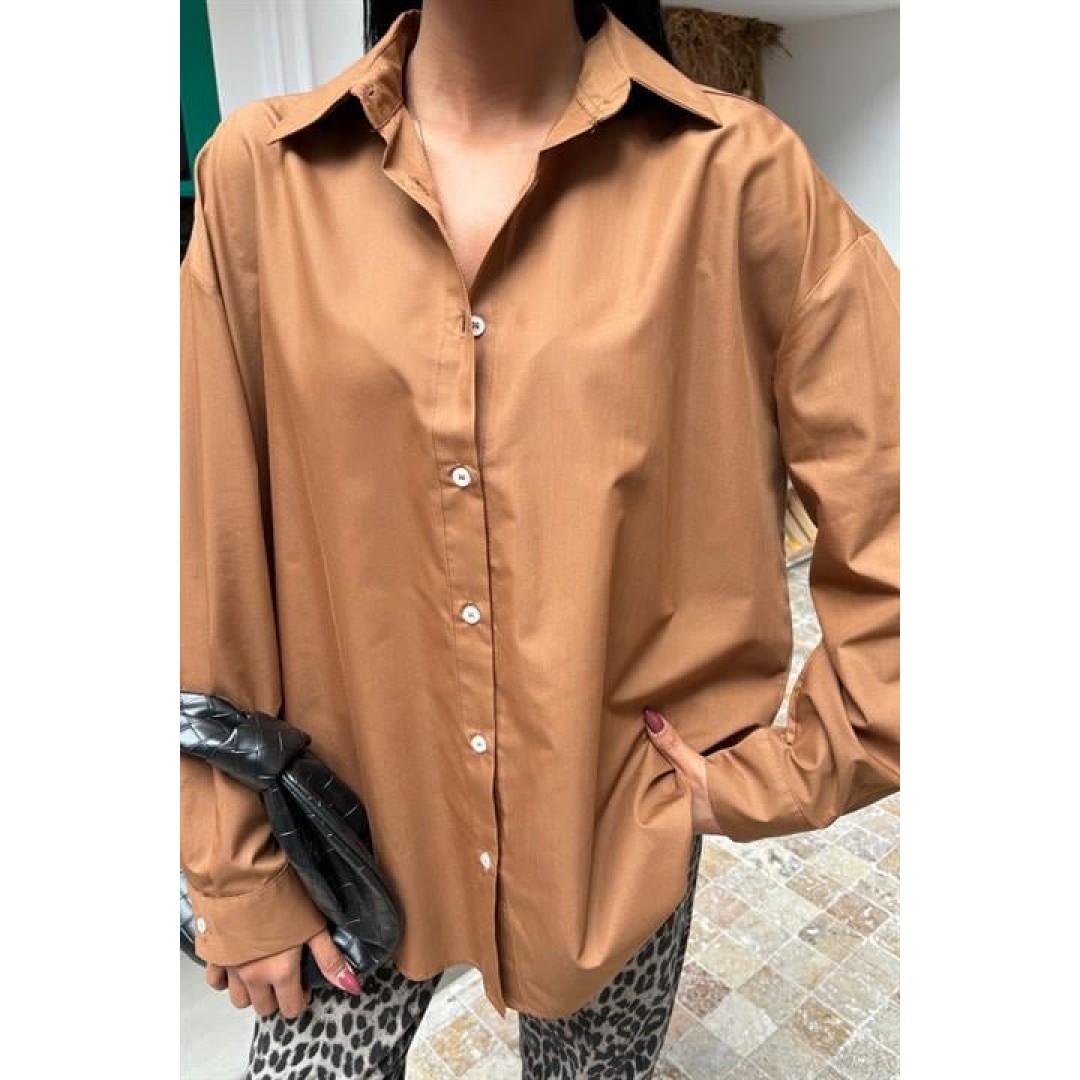Klasik Oversize Poplin Gömlek 3421 158452