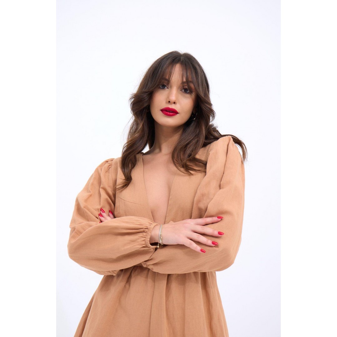 6528 TULUM ELBİSE-CAMEL 143592