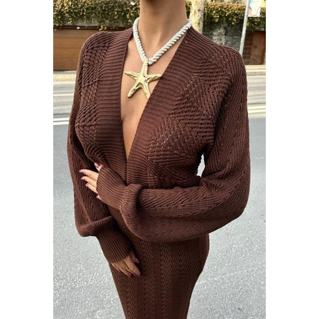 Laura Derin Dekolte Kroşe Elbise 2712-0025 158424 Laura Derin Dekolte Kroşe Elbise 2712-0025 158424