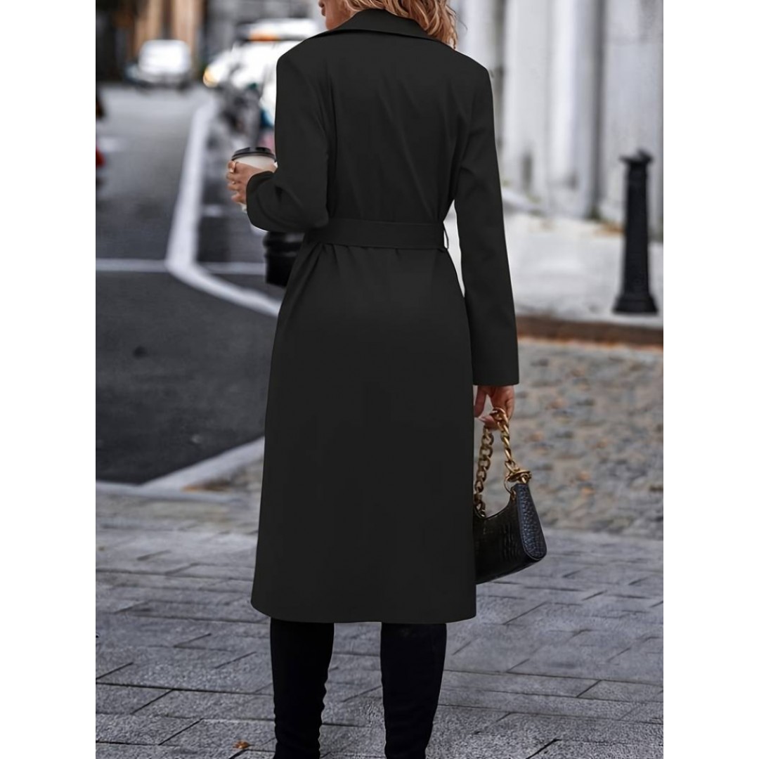 Kadın Uzun Kollu Yakalı önden Düğmeli Beli Kuşaklı Midi Gabardin Trençkot - 137385 Kadın Uzun Kollu Yakalı önden Düğmeli Beli Kuşaklı Midi Gabardin Trençkot - 137385
