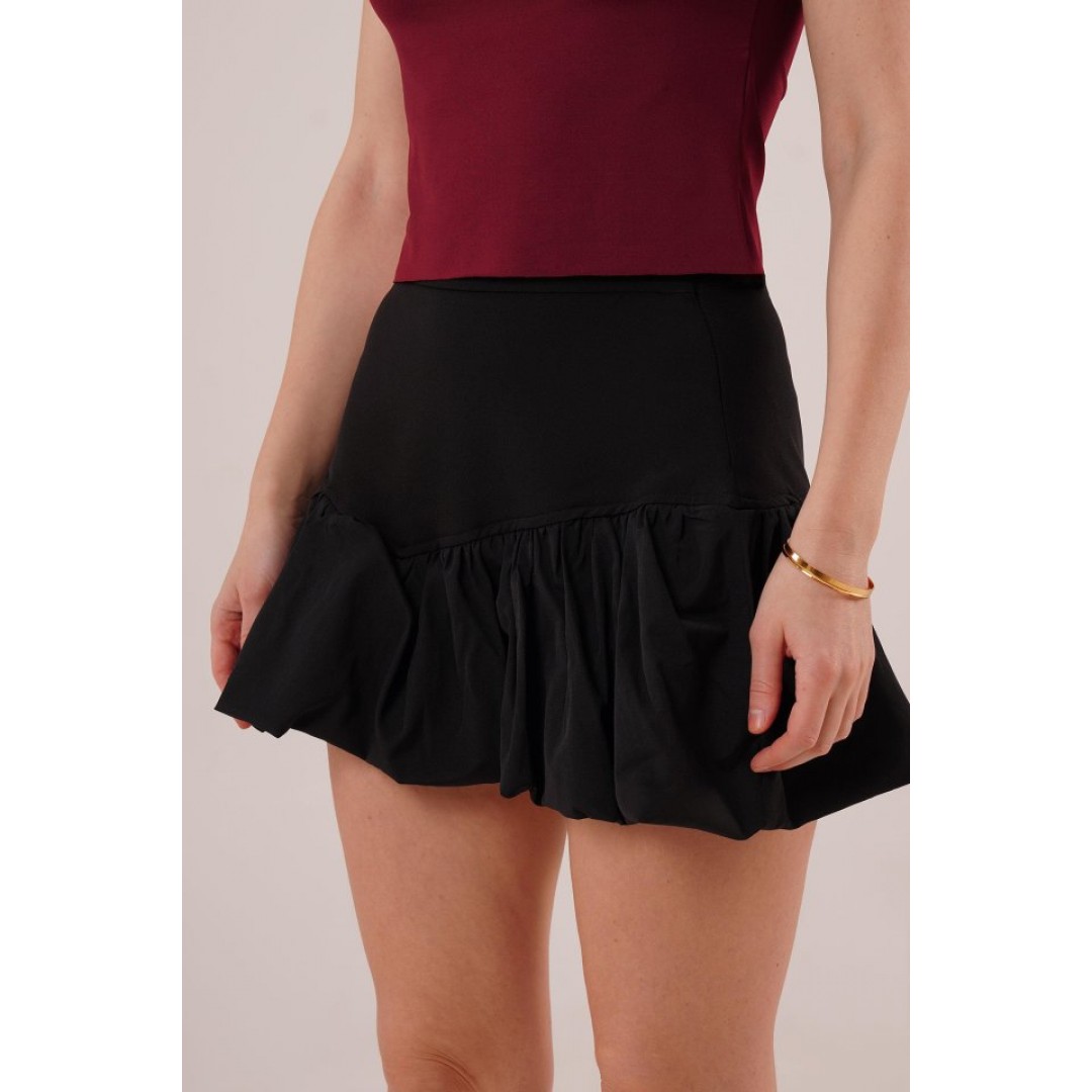 Yandan Fermuarlı Mini Siyah Balon Etek 148109 Yandan Fermuarlı Mini Siyah Balon Etek 148109