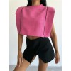 CHANEL VATKALI CROP BLUZ - Fuşya 151878 CHANEL VATKALI CROP BLUZ - Fuşya 151878
