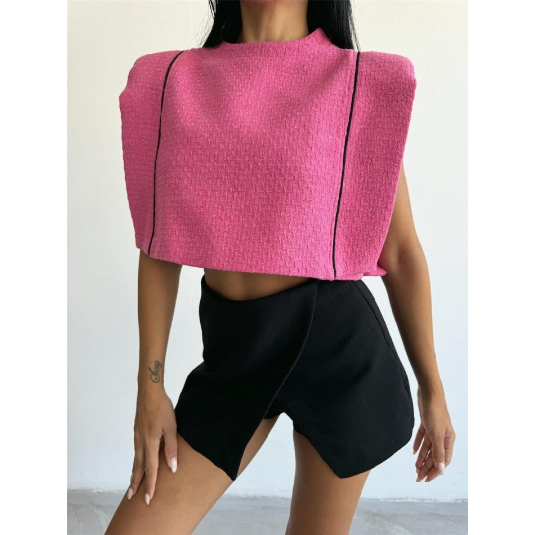 CHANEL VATKALI CROP BLUZ - Fuşya 151878 CHANEL VATKALI CROP BLUZ - Fuşya 151878
