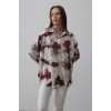 Baskılı Gömlek - Bordo - 152356