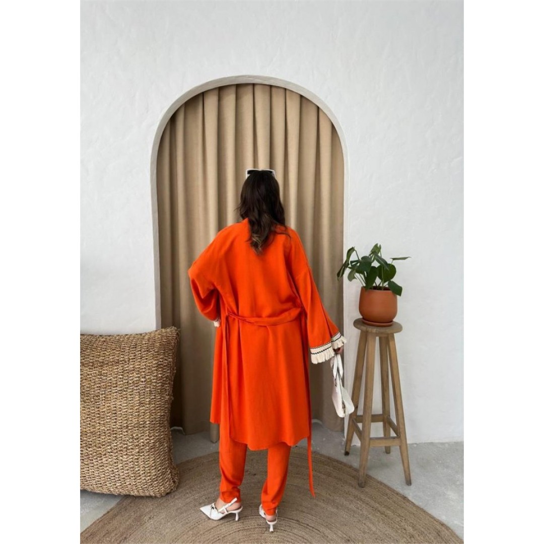 KOLUCU PÜSKÜL KİMONO TAKIM - Orange - 150148 KOLUCU PÜSKÜL KİMONO TAKIM - Orange - 150148