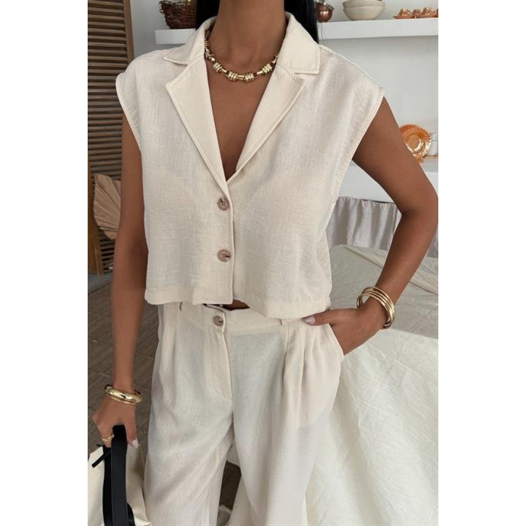 Zoe Crop Yelek Takım 9744-08 155160 Zoe Crop Yelek Takım 9744-08 155160
