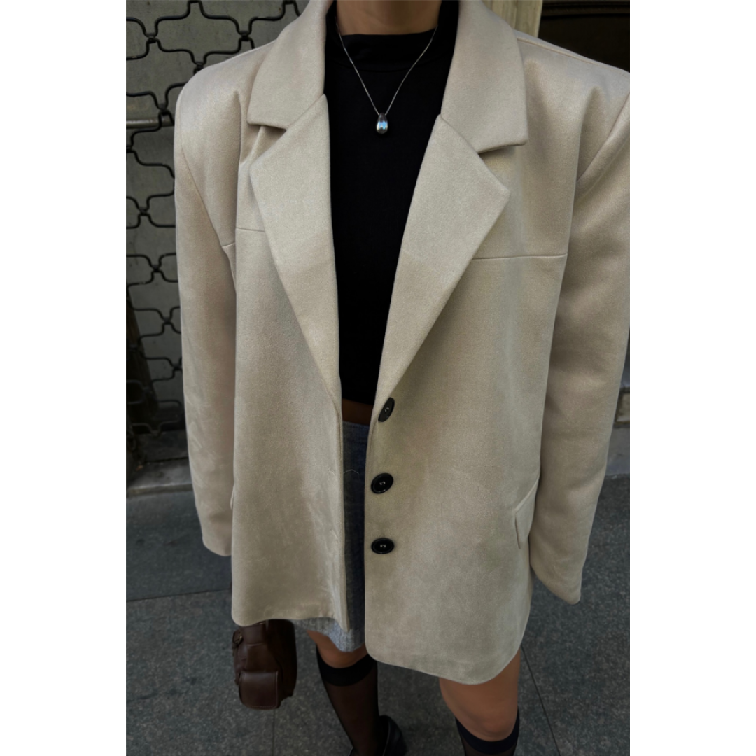 SÜET BLAZER CEKET 3 DÜĞME - Bej 151207