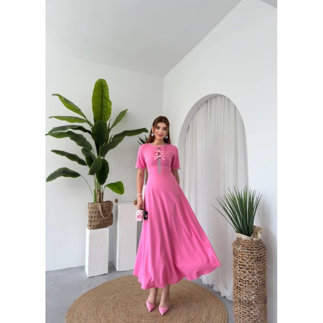 Wera Taşlı Fiyonk Detaylı Elbise 162263 Wera Taşlı Fiyonk Detaylı Elbise 162263