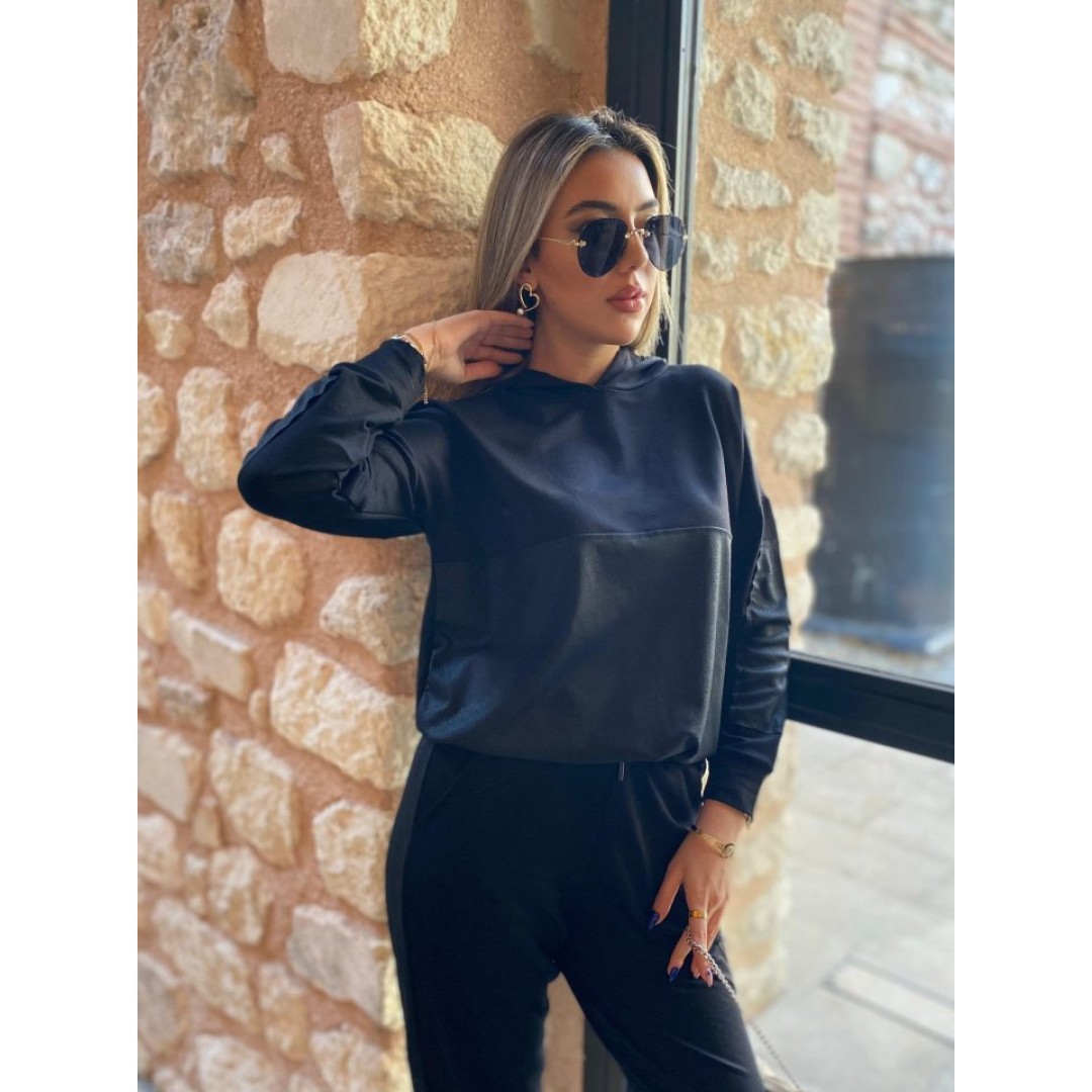 Kadın Uzun Kollu Kapüşonlu Oversize Sweat Ve Pantolon Ikili Takım - 133359 Kadın Uzun Kollu Kapüşonlu Oversize Sweat Ve Pantolon Ikili Takım - 133359