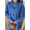 Denim Gömlek Plazzo Pantolon Takım 10163-08 159265 Denim Gömlek Plazzo Pantolon Takım 10163-08 159265