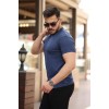 Erkek Ince çizgi Dokulu Bisiklet Yaka Kısa Kollu T-shirt - 162323 Erkek Ince çizgi Dokulu Bisiklet Yaka Kısa Kollu T-shirt - 162323