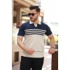 Erkek çizgi Desenli Yakalı Kısa Kollu T-shirt 162313