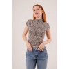 Leopar Desen Kısa Kollu Basic T-Shirt 148103 Leopar Desen Kısa Kollu Basic T-Shirt 148103