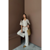 ÇİZGİLİ CROP GÖMLEK - SALAŞ PANTOLON TAKIM MODAL - Bej 159503
