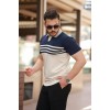Erkek çizgi Desenli Yakalı Kısa Kollu T-shirt 162313