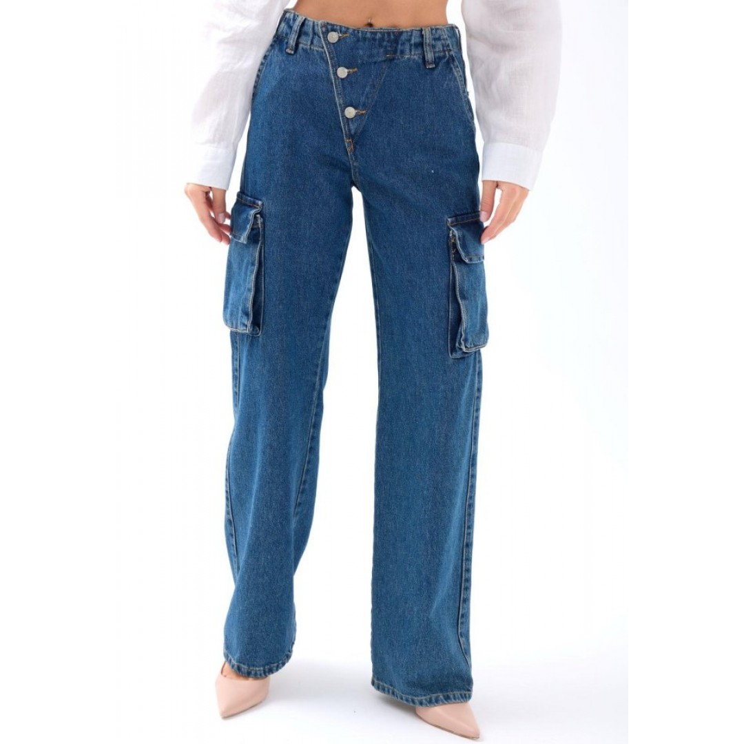 6519 KOT PANTOLON-MAVİ 158275