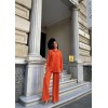 KENDİNDEN DESENLİ KRINKILL GÖMLEK - PANTOLON TK - Orange 150761 KENDİNDEN DESENLİ KRINKILL GÖMLEK - PANTOLON TK - Orange 150761