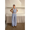 GOFRE ÇİZGİLİ YELEK - PANTOLON TAKIM - Mavi 160808