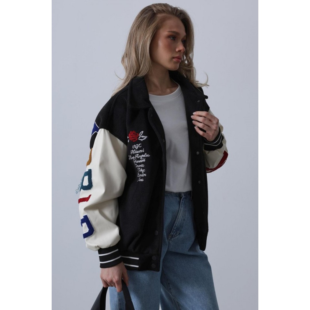 Kaşe Biker Ceket - Siyah 151411 Kaşe Biker Ceket - Siyah 151411