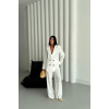 MODAL 4 DÜĞME ASTARSIZ CEKET - PANTOLON TAKIM - Beyaz 156478