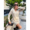Kadın Uzun Kollu V Yakalı Mini Triko Elbise - 133371 Kadın Uzun Kollu V Yakalı Mini Triko Elbise - 133371