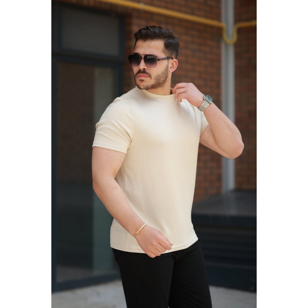 Erkek Oysho Kumaş Basic Kısa Kollu Tişört 162706