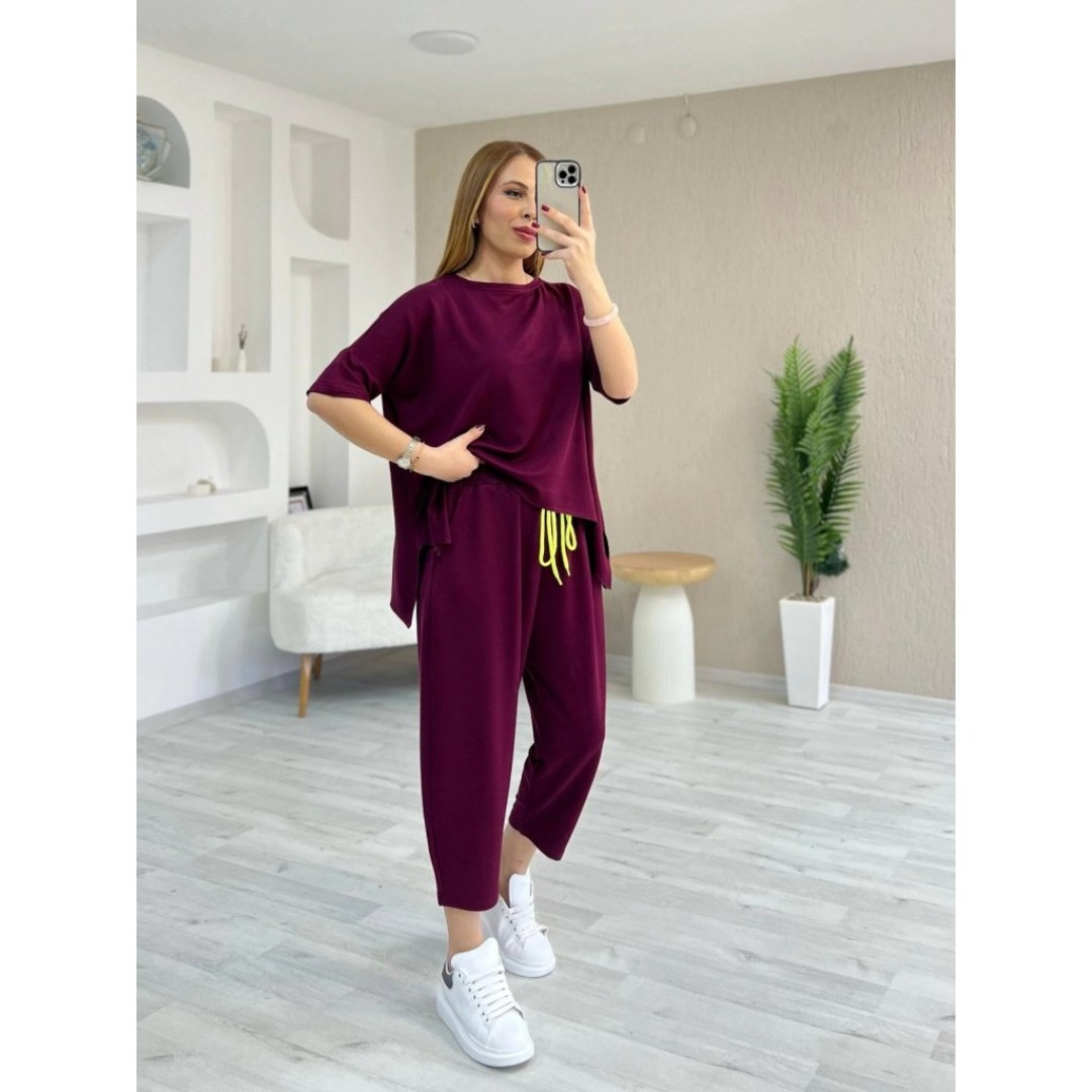 Kadın Kısa Kollu Bisiklet Yaka Viskon Iki Iplik Bluz Ve Pantolon Ikili Takım 160770 Kadın Kısa Kollu Bisiklet Yaka Viskon Iki Iplik Bluz Ve Pantolon Ikili Takım 160770