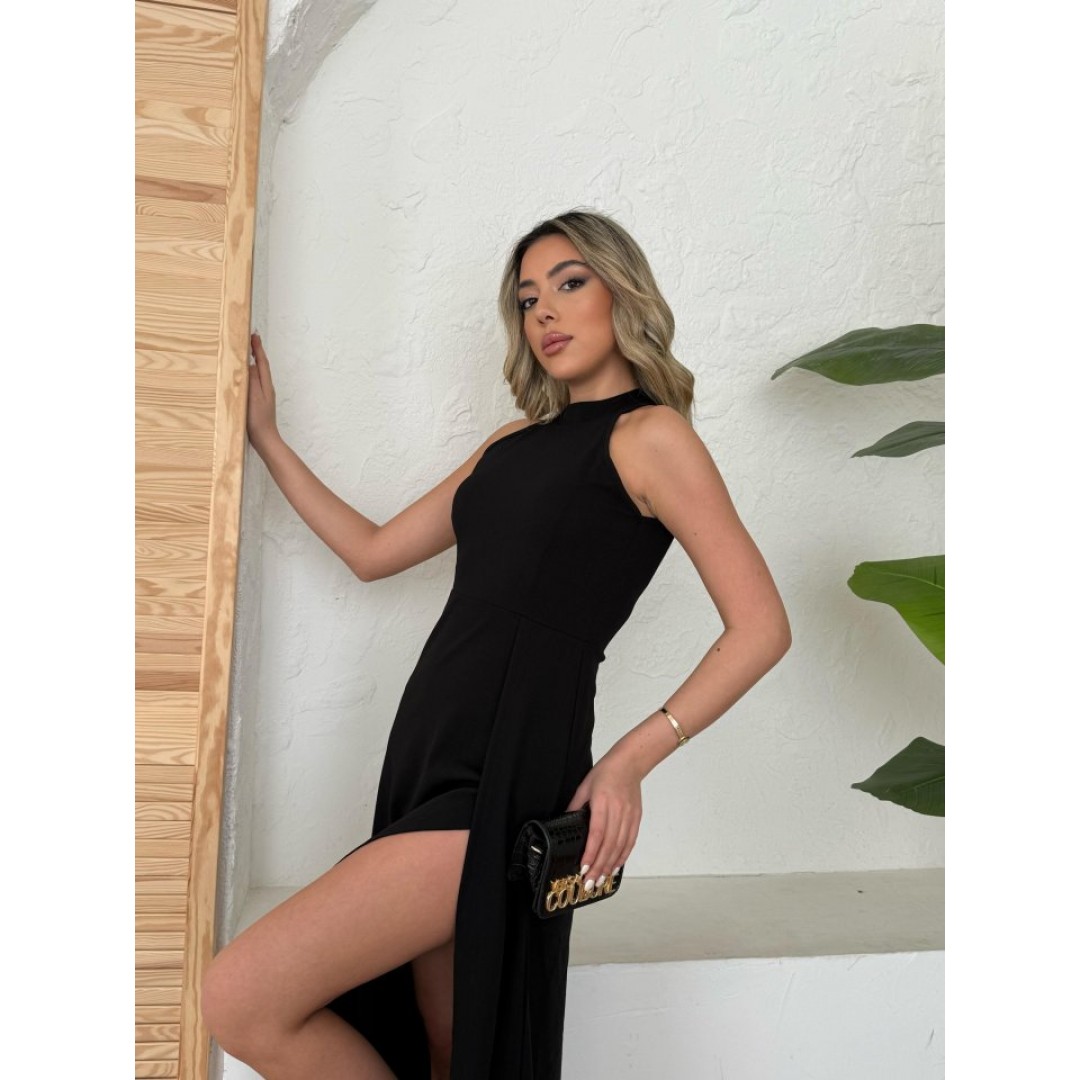 Kadın Halter Yaka Derin Yırtmaç Detaylı Tam Boy Ithal Krep Abiye Elbise 155341 Kadın Halter Yaka Derin Yırtmaç Detaylı Tam Boy Ithal Krep Abiye Elbise 155341