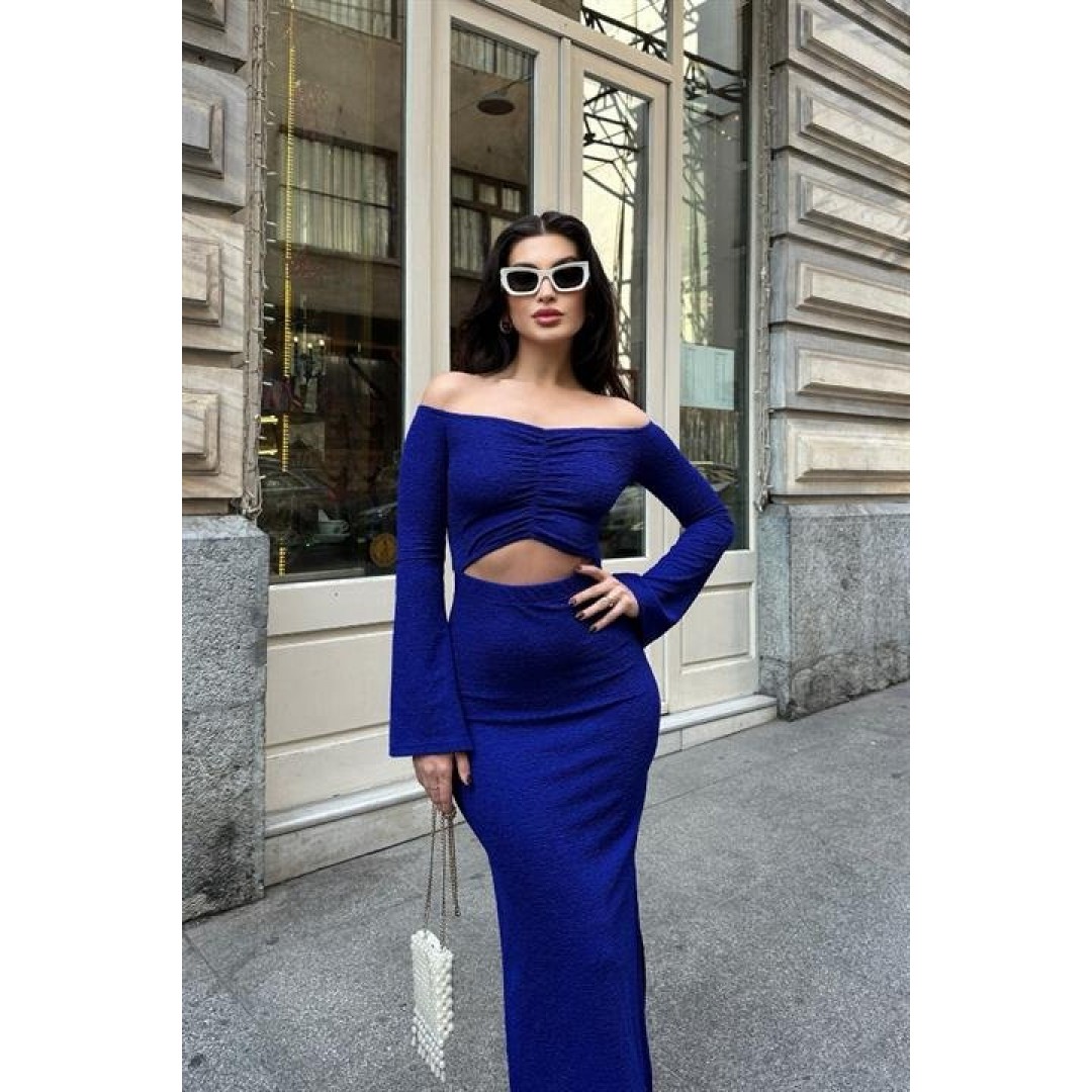 Lita Cut Out Büzgülü Elbise 2715-8 - 155524 Lita Cut Out Büzgülü Elbise 2715-8 - 155524