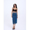 6471 DENİM MIDI SLIT SKIRT-KOYU MAVİ - 143158 6471 DENİM MIDI SLIT SKIRT-KOYU MAVİ - 143158