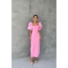 Pembe İşlemeli Kolu Garnili Elbise 154101 Pembe İşlemeli Kolu Garnili Elbise 154101