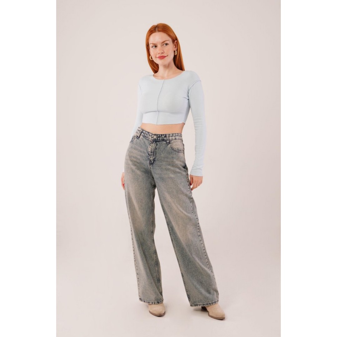 Ters Dikişli Basic Bebe Mavisi Body Bluz 148081 Ters Dikişli Basic Bebe Mavisi Body Bluz 148081