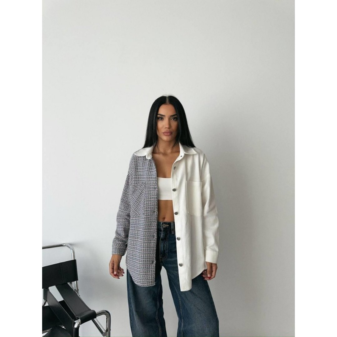 CHANEL PARÇALI GÖMLEK - Mavi-Ekru - 152759 CHANEL PARÇALI GÖMLEK - Mavi-Ekru - 152759