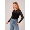 Transparan Siyah Tül Basic Bluz 148067 Transparan Siyah Tül Basic Bluz 148067